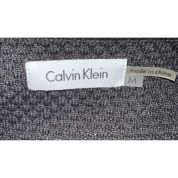 Calvin Klein Dark Gray Textured Knit Dress With Pleated Skirt Size Medium - Picture 3 of 3